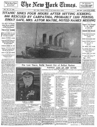 New York Times Cover Titanic